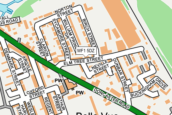 WF1 5DZ map - OS OpenMap – Local (Ordnance Survey)