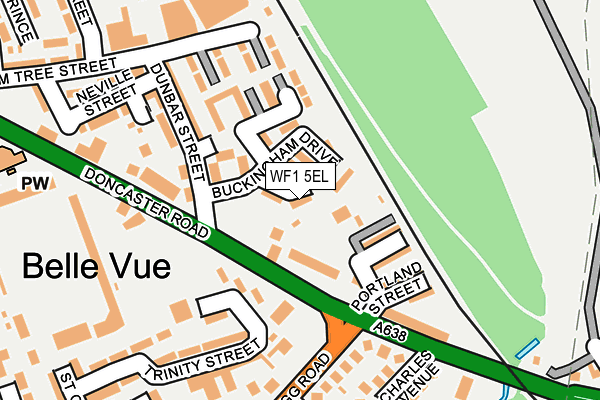 WF1 5EL map - OS OpenMap – Local (Ordnance Survey)