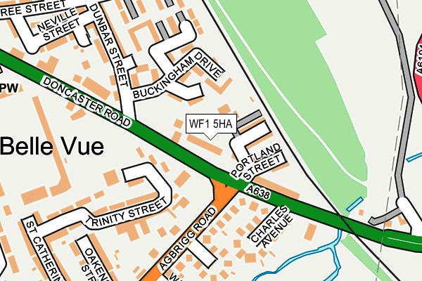 WF1 5HA map - OS OpenMap – Local (Ordnance Survey)