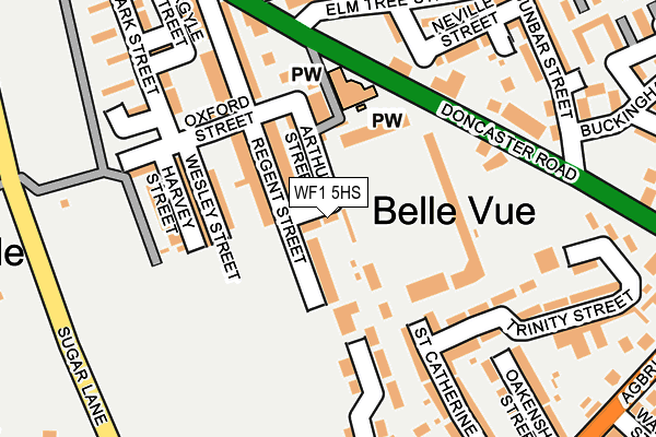 WF1 5HS map - OS OpenMap – Local (Ordnance Survey)