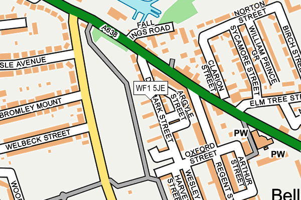 WF1 5JE map - OS OpenMap – Local (Ordnance Survey)