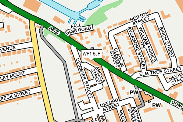 WF1 5JF map - OS OpenMap – Local (Ordnance Survey)