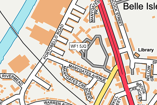 WF1 5JQ map - OS OpenMap – Local (Ordnance Survey)