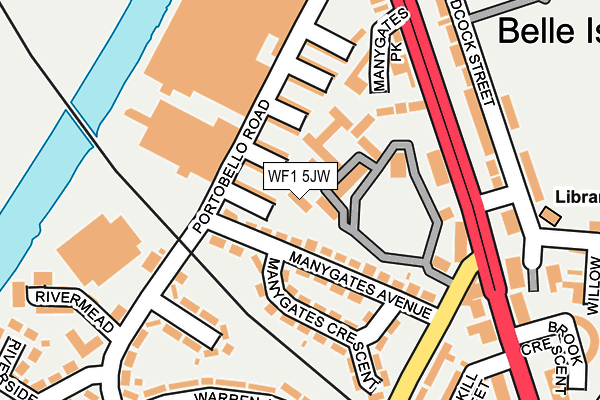 WF1 5JW map - OS OpenMap – Local (Ordnance Survey)