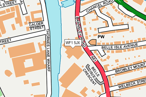 WF1 5JX map - OS OpenMap – Local (Ordnance Survey)