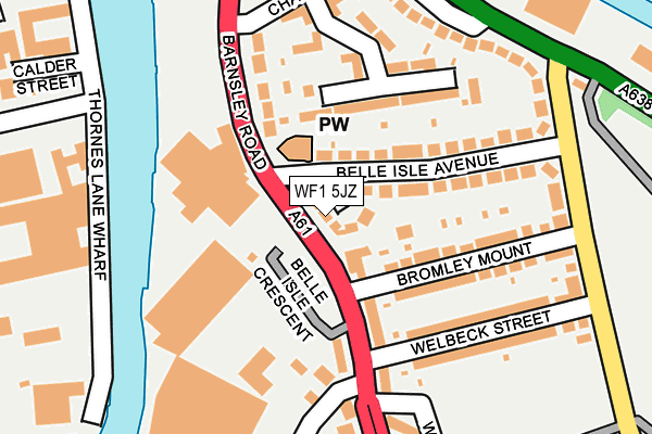 WF1 5JZ map - OS OpenMap – Local (Ordnance Survey)