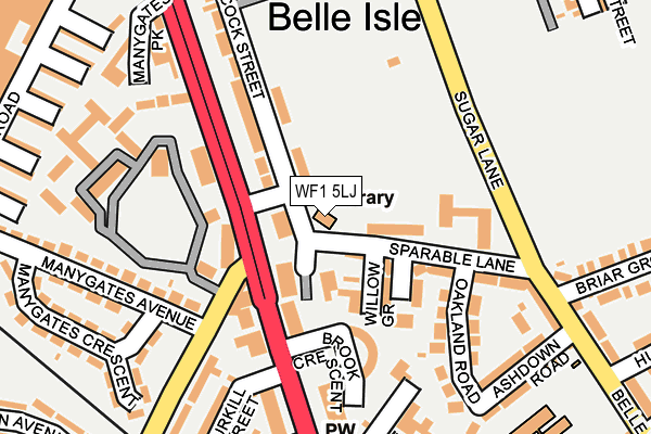 WF1 5LJ map - OS OpenMap – Local (Ordnance Survey)