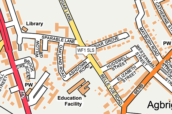 WF1 5LS map - OS OpenMap – Local (Ordnance Survey)