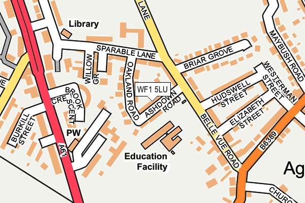 WF1 5LU map - OS OpenMap – Local (Ordnance Survey)