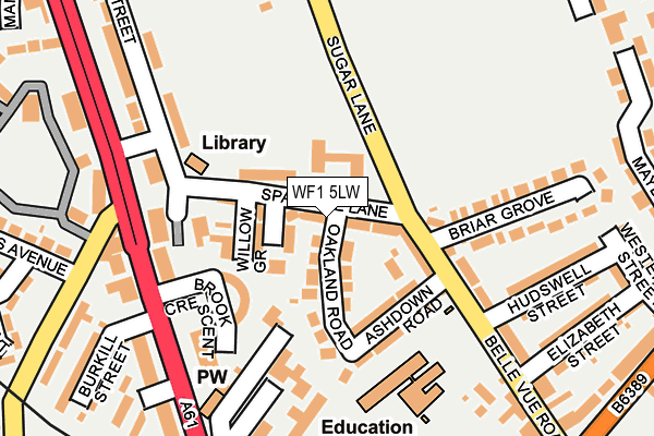 WF1 5LW map - OS OpenMap – Local (Ordnance Survey)