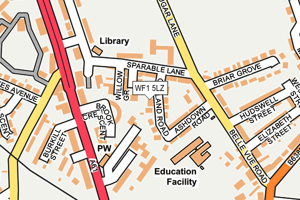 WF1 5LZ map - OS OpenMap – Local (Ordnance Survey)