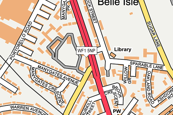 WF1 5NP map - OS OpenMap – Local (Ordnance Survey)