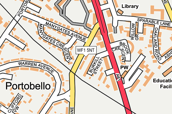 WF1 5NT map - OS OpenMap – Local (Ordnance Survey)
