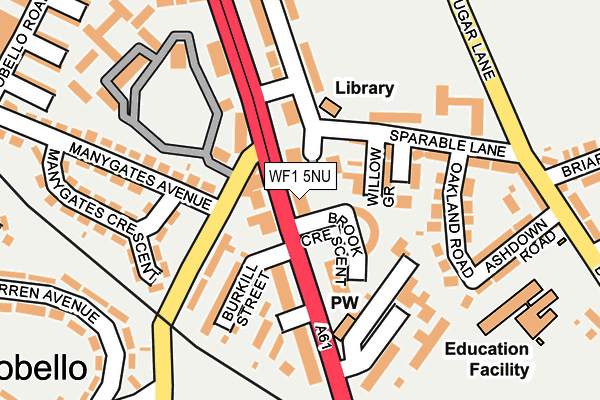 WF1 5NU map - OS OpenMap – Local (Ordnance Survey)