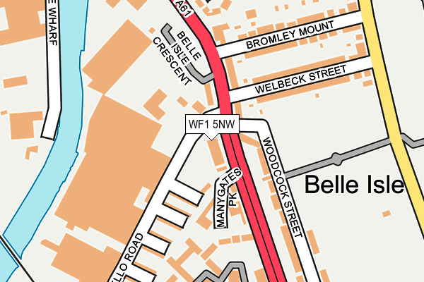 WF1 5NW map - OS OpenMap – Local (Ordnance Survey)