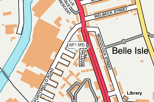 WF1 5PD map - OS OpenMap – Local (Ordnance Survey)