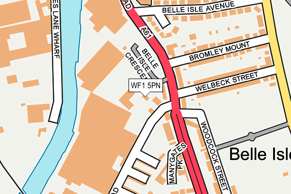 WF1 5PN map - OS OpenMap – Local (Ordnance Survey)