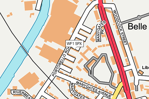 WF1 5PX map - OS OpenMap – Local (Ordnance Survey)