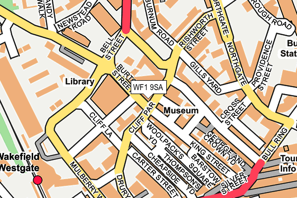 WF1 9SA map - OS OpenMap – Local (Ordnance Survey)