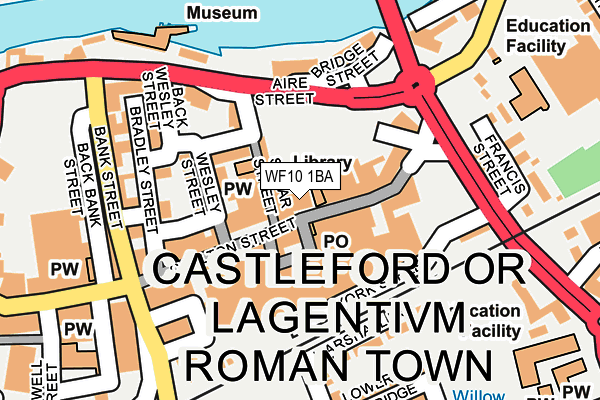 Map of CASTLEFORD FURNITURE AND CARPET CENTRE LTD at local scale