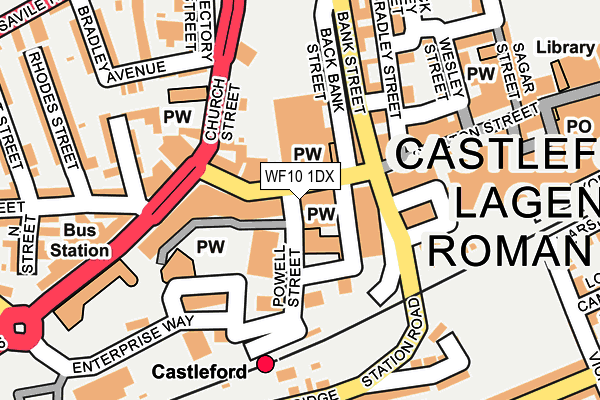 Map of CASTLEFORD JV HOLDINGS LIMITED at local scale