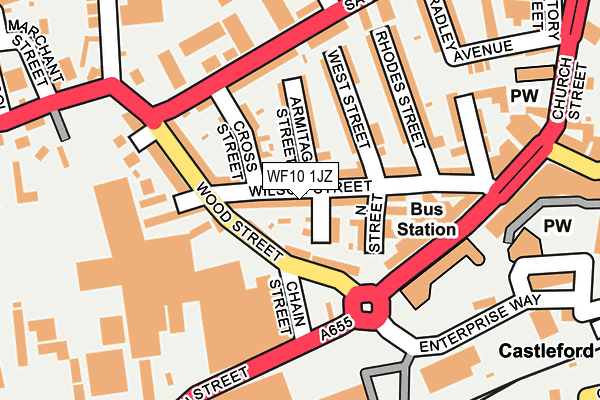 WF10 1JZ map - OS OpenMap – Local (Ordnance Survey)