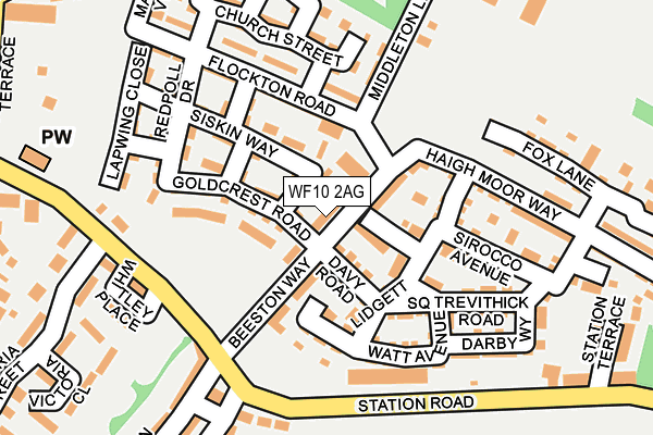 WF10 2AG map - OS OpenMap – Local (Ordnance Survey)