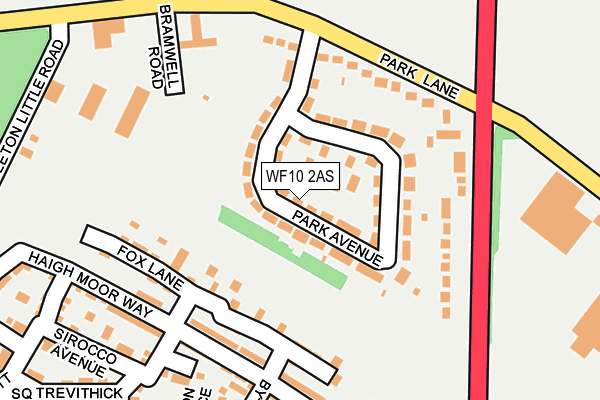 WF10 2AS map - OS OpenMap – Local (Ordnance Survey)