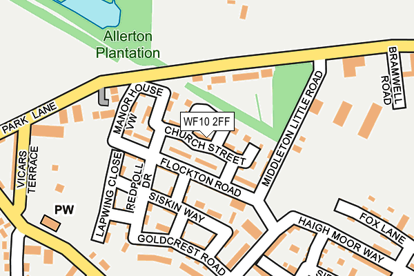 WF10 2FF map - OS OpenMap – Local (Ordnance Survey)