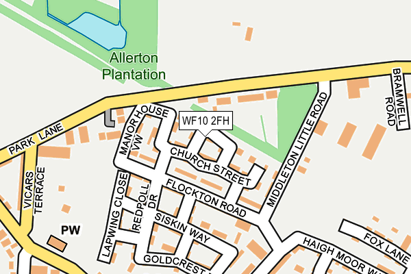 WF10 2FH map - OS OpenMap – Local (Ordnance Survey)