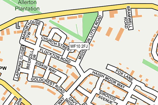 WF10 2FJ map - OS OpenMap – Local (Ordnance Survey)