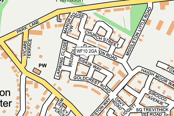 WF10 2GA map - OS OpenMap – Local (Ordnance Survey)