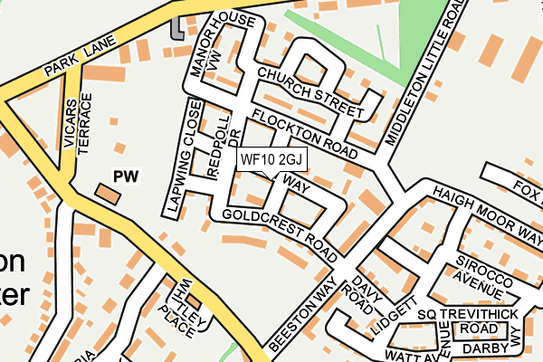 WF10 2GJ map - OS OpenMap – Local (Ordnance Survey)