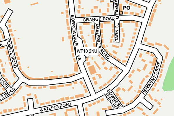 WF10 2NU map - OS OpenMap – Local (Ordnance Survey)