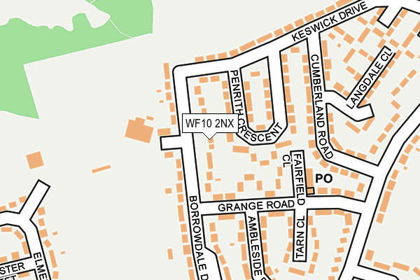 WF10 2NX map - OS OpenMap – Local (Ordnance Survey)