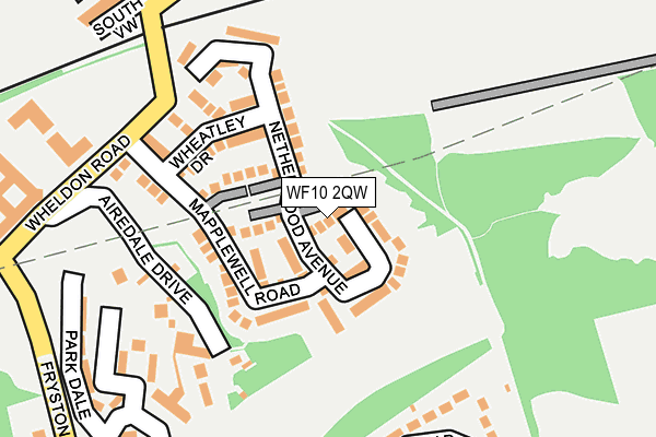 WF10 2QW map - OS OpenMap – Local (Ordnance Survey)