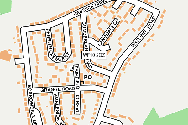 WF10 2QZ map - OS OpenMap – Local (Ordnance Survey)
