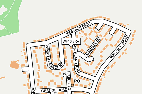 WF10 2RA map - OS OpenMap – Local (Ordnance Survey)