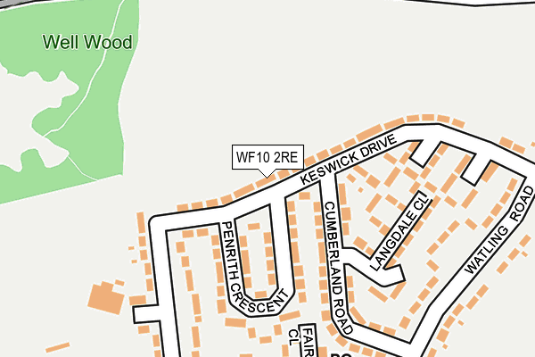 WF10 2RE map - OS OpenMap – Local (Ordnance Survey)