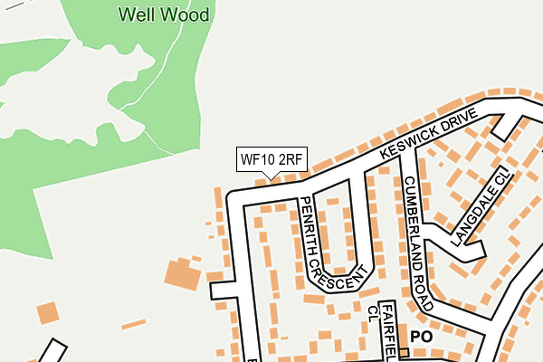 WF10 2RF map - OS OpenMap – Local (Ordnance Survey)