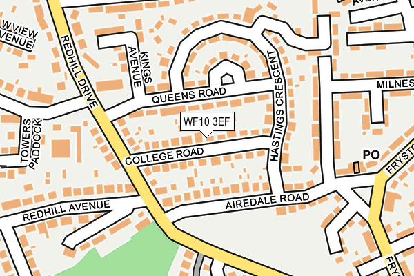WF10 3EF map - OS OpenMap – Local (Ordnance Survey)