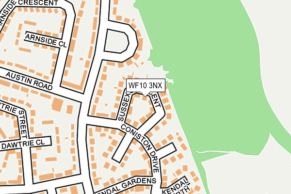 WF10 3NX map - OS OpenMap – Local (Ordnance Survey)