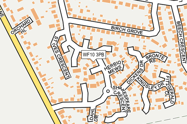 WF10 3PB map - OS OpenMap – Local (Ordnance Survey)