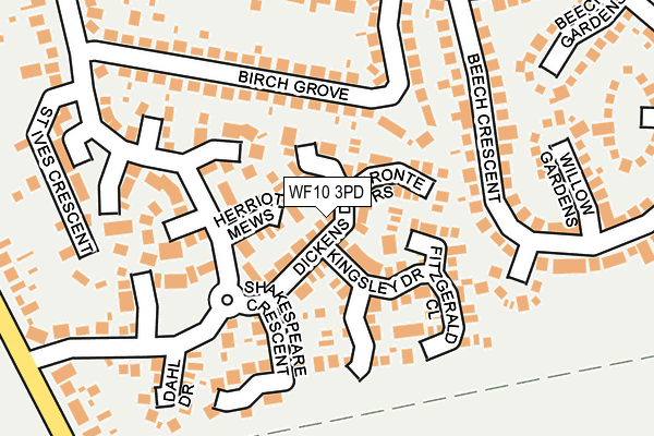 WF10 3PD map - OS OpenMap – Local (Ordnance Survey)