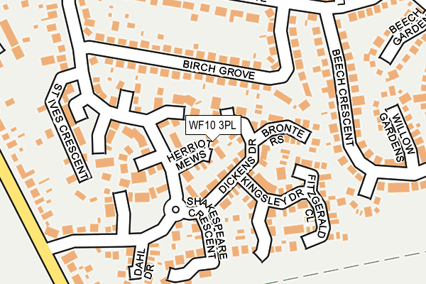 WF10 3PL map - OS OpenMap – Local (Ordnance Survey)