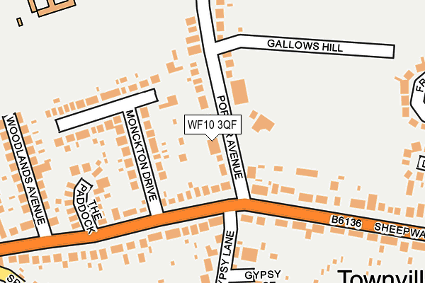 WF10 3QF map - OS OpenMap – Local (Ordnance Survey)