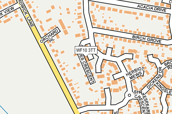 WF10 3TT map - OS OpenMap – Local (Ordnance Survey)