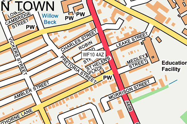 WF10 4AZ map - OS OpenMap – Local (Ordnance Survey)