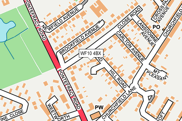 WF10 4BX map - OS OpenMap – Local (Ordnance Survey)