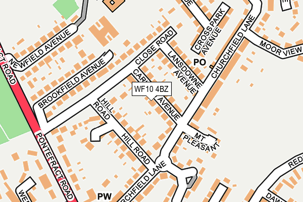 WF10 4BZ map - OS OpenMap – Local (Ordnance Survey)